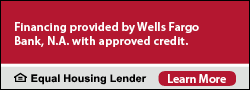 Financing provided by Wells Fargo Bank, N.A. with approved credit. Equal Housing Lender. Learn more